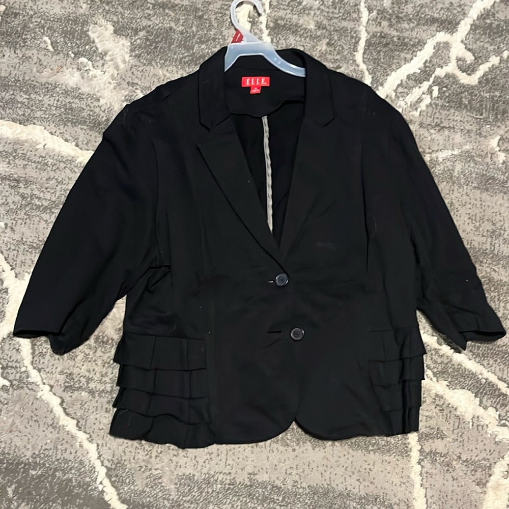 Black Blazer with Ruffles - XL